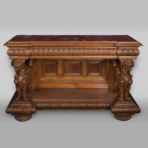 The side table coming from an exceptional furniture set realized by Moses Michelangelo Guggenheim for the Palazzo Papadopoli in Venice, Italy