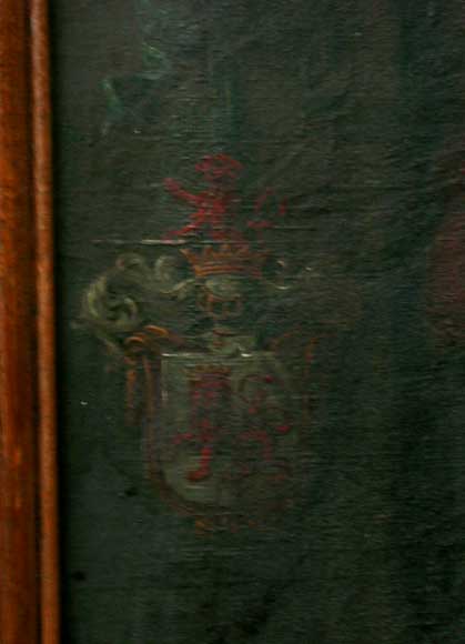 Oak fireplace with portrait of a gentleman-10