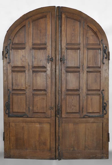 Important pair of doors in oak with flaps-1