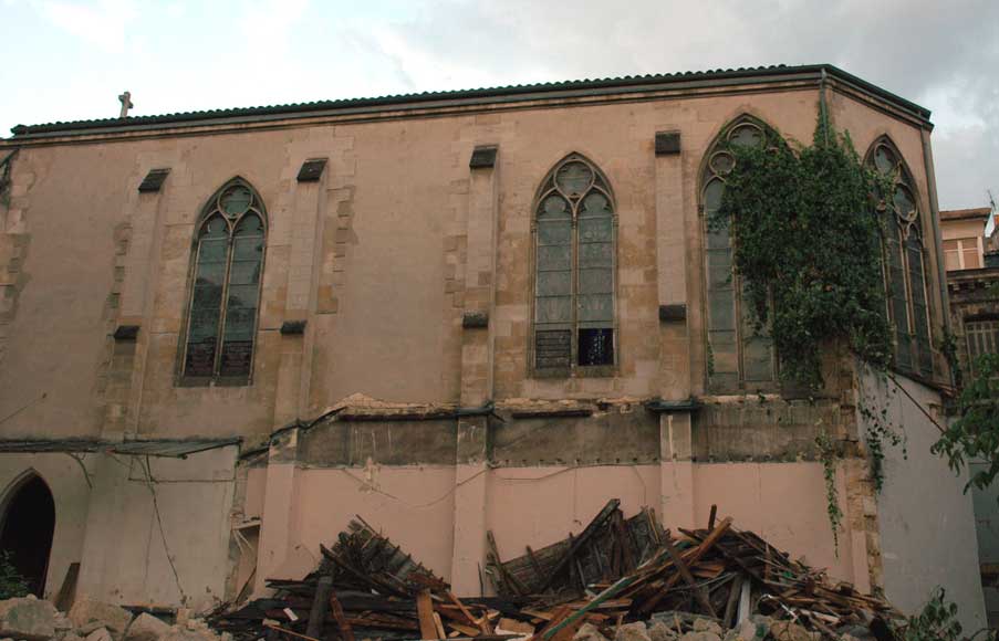 Stained glass window from a chapel with Jesus as central figure-3
