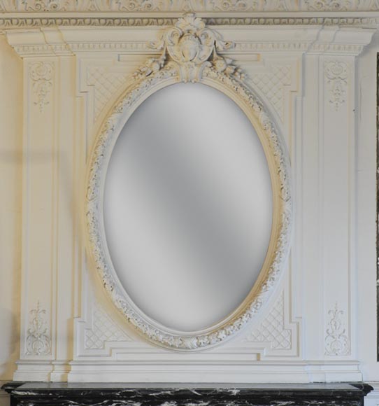 Antique Napoléon III overmantel embellished with a woman's face-0