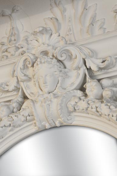 Antique Napoléon III overmantel embellished with a woman's face-6