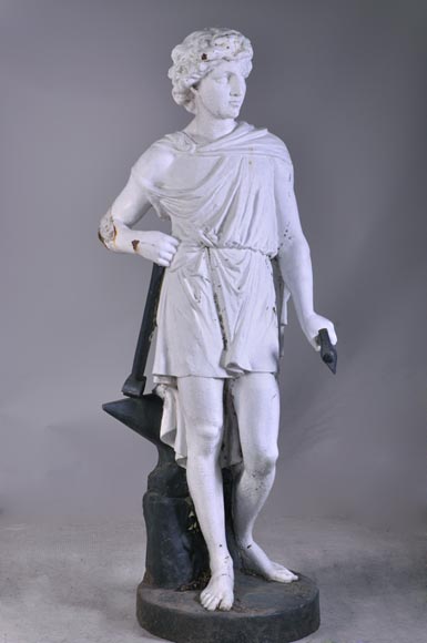 Mathurin MOREAU (1822 – 1912) (after), The Blacksmith, Cast iron sculpture after a model for the Val d'Osne Art Foundries-0