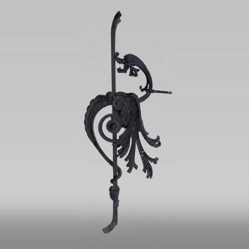 Wrought iron bracket with winged chimera decoration