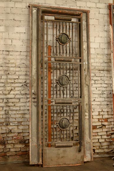 POILLERAT Gilbert - Art Deco pair of doors and window railing, wrought iron and bronze, 1936-1