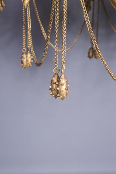 Jean-François-Théodore GECHTER (1795–1844) & Nicolas-Germain CHARPENTIER (1807–1864), Ensemble comprising a chandelier and a pair of wall sconces with standard and trophy holders Jean-François-Théodore GECHTER (1795–1844) & Nicolas-Germain CHARPENTIER (1807–1864), Ensemble comprising a chandelier and a pair of wall sconces with standard and trophy holders-9