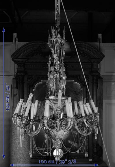 Jean-François-Théodore GECHTER (1795–1844) & Nicolas-Germain CHARPENTIER (1807–1864), Ensemble comprising a chandelier and a pair of wall sconces with standard and trophy holders Jean-François-Théodore GECHTER (1795–1844) & Nicolas-Germain CHARPENTIER (1807–1864), Ensemble comprising a chandelier and a pair of wall sconces with standard and trophy holders-20