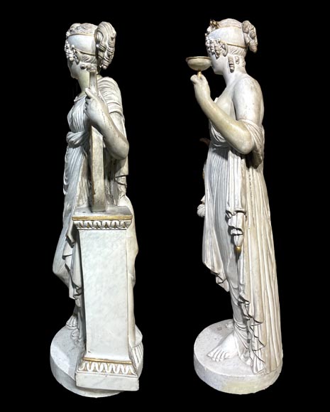 Plaster statuary group Hebe and Terpsichore-7