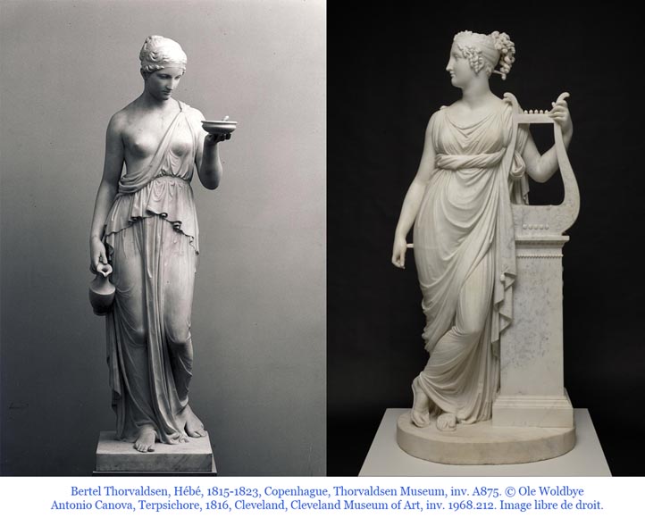 Plaster statuary group Hebe and Terpsichore-9