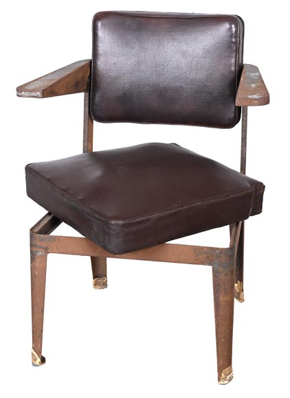 Armchair by PROUVÉ Jean, to be proven as by Prouvé-3