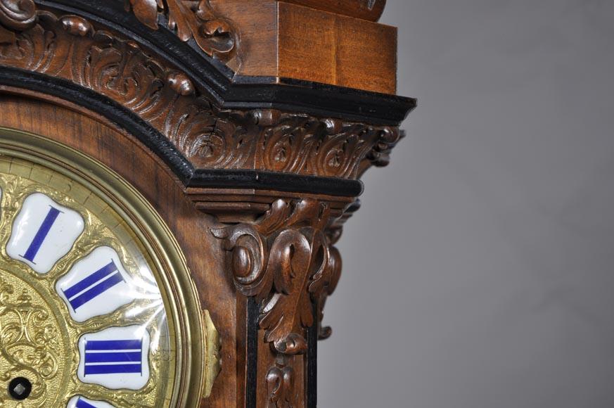 Mazaroz (attributed to), Neo-Renaissance carved walnut cartel clock-4