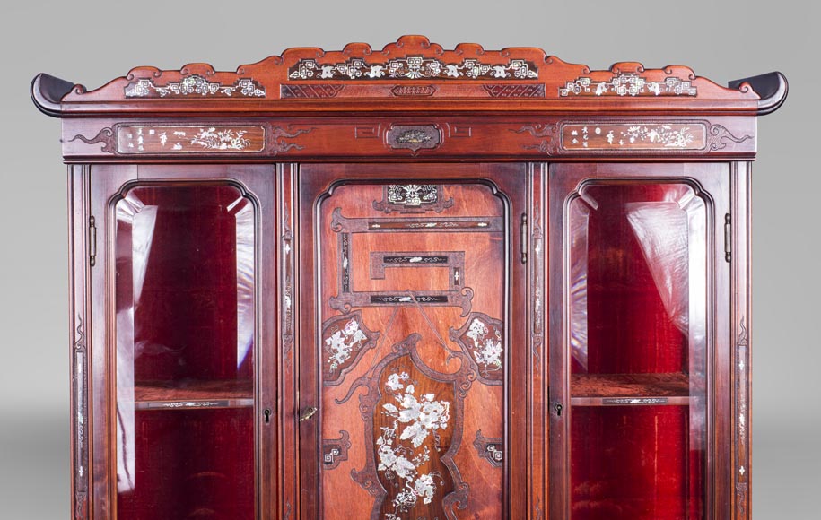 Japanese style secretary with mother-of-pearl butterfly decoration-1