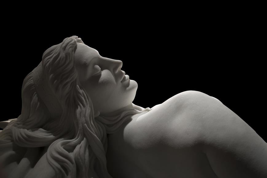 Splendid Statuary Carrara marble statue representing « Armida's dream » by Amand-Désiré-Honoré Barré, World's Fair of 1878 Splendid Statuary Carrara marble statue representing « Armida's dream » by Amand-Désiré-Honoré Barré, World's Fair of 1878-3
