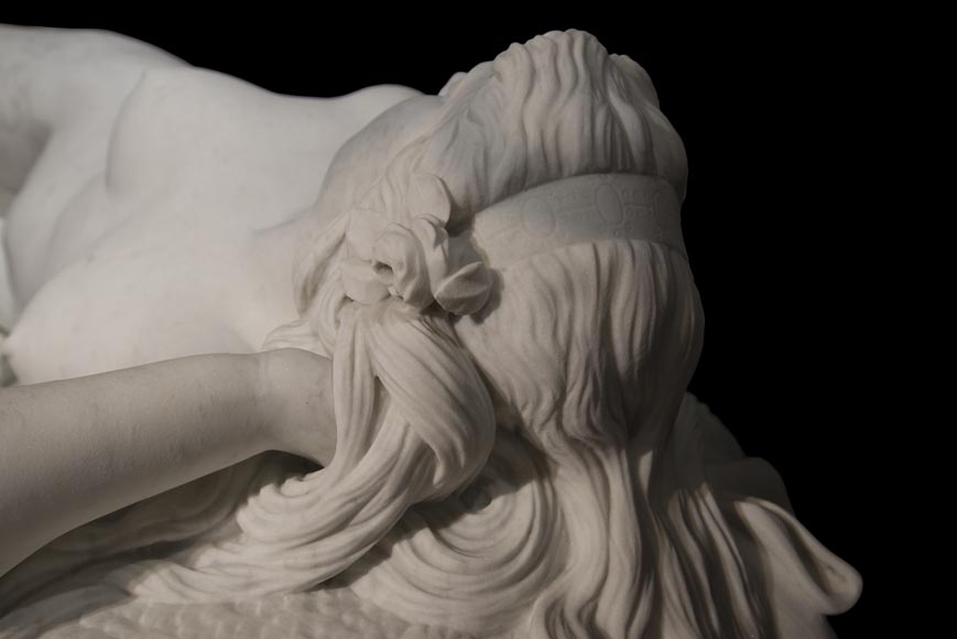 Splendid Statuary Carrara marble statue representing « Armida's dream » by Amand-Désiré-Honoré Barré, World's Fair of 1878 Splendid Statuary Carrara marble statue representing « Armida's dream » by Amand-Désiré-Honoré Barré, World's Fair of 1878-5
