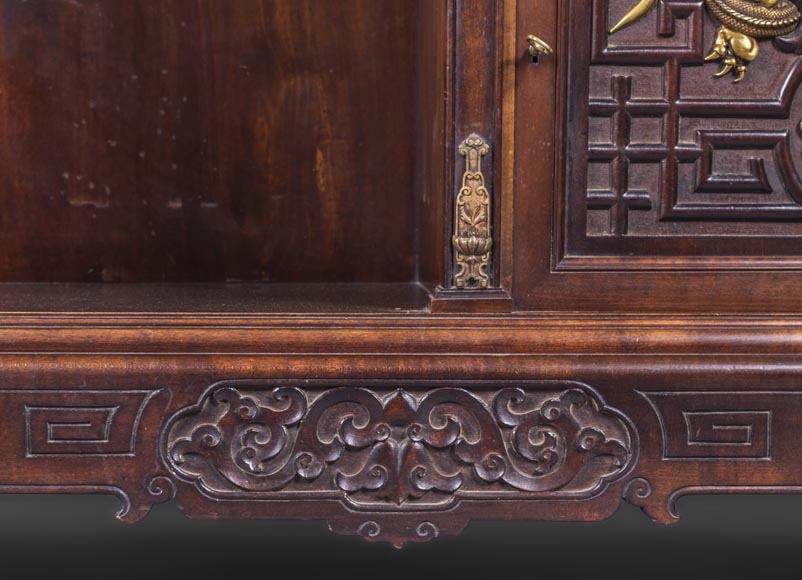 Gabriel VIARDOT (1830-1906) - Japanese style shelf cabinet with mother of pearl decoration-11