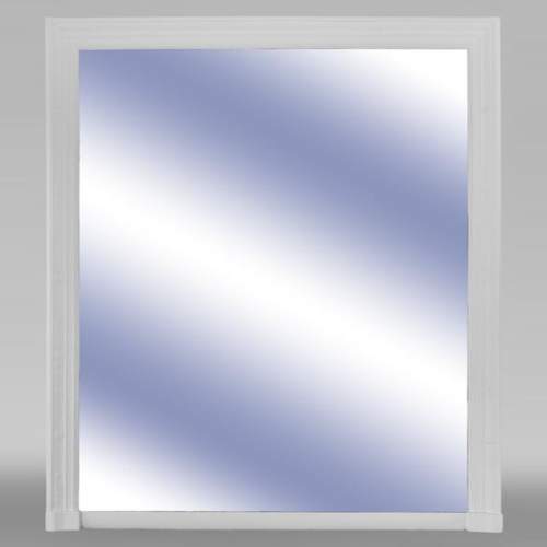 Restauration style overmantel mirror with palmettes, wood and painted stucco