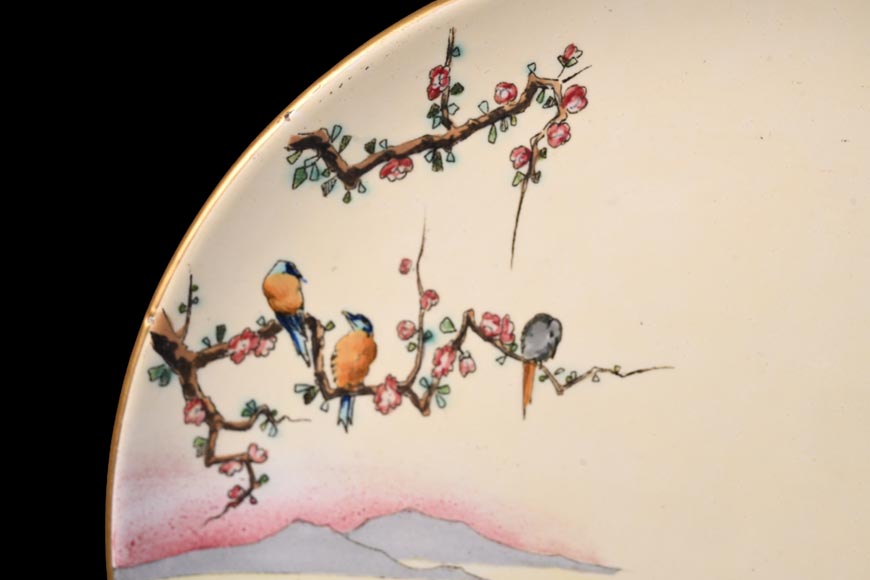Manufacture Jules Vieillard & Cie, set of nine Japonist plates-14