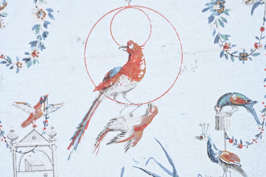 A beautiful set of polychrome wallpaper from a room-8