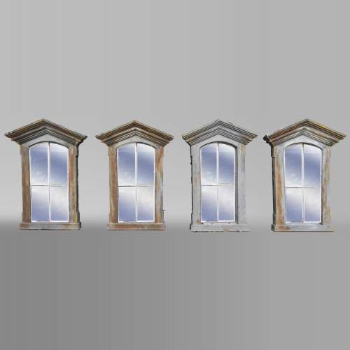 Set of four cast iron window frames