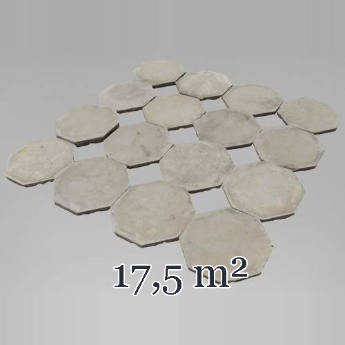 Floor composed of a beautiful set of octagonal cabochons from the 19th century