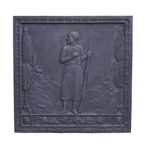 Modern orientalist fireback with soldier