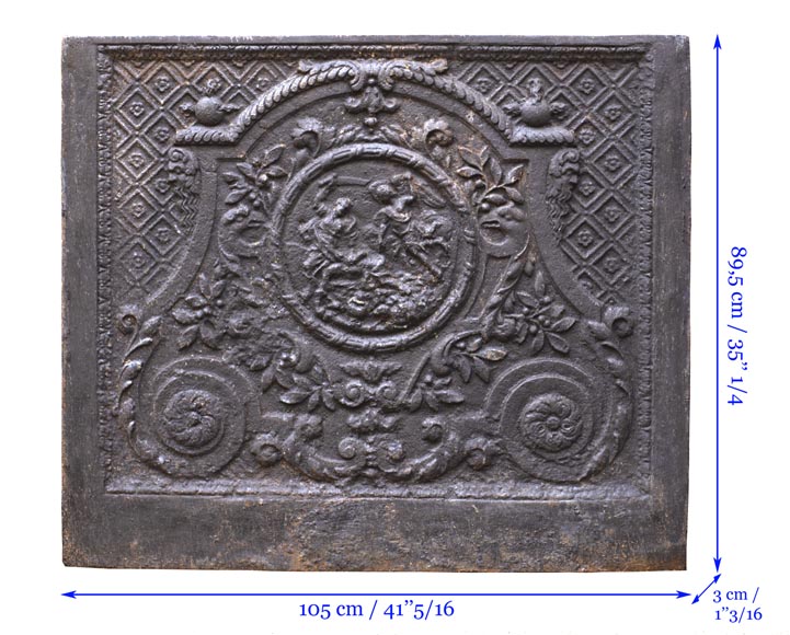 An antique fireback representing the Sacrifice of Isaac-7