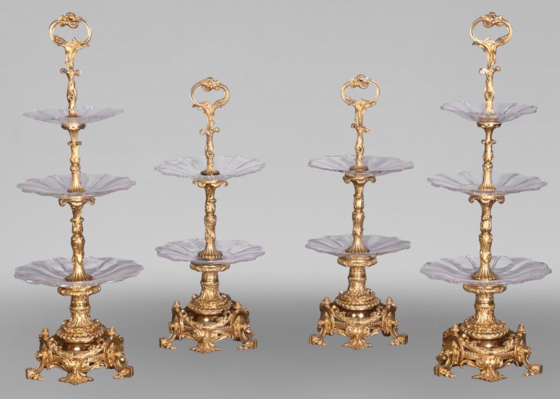 Napoleon III Style Gilt Bronze and Cut Crystal Centrepiece, circa 1850-0