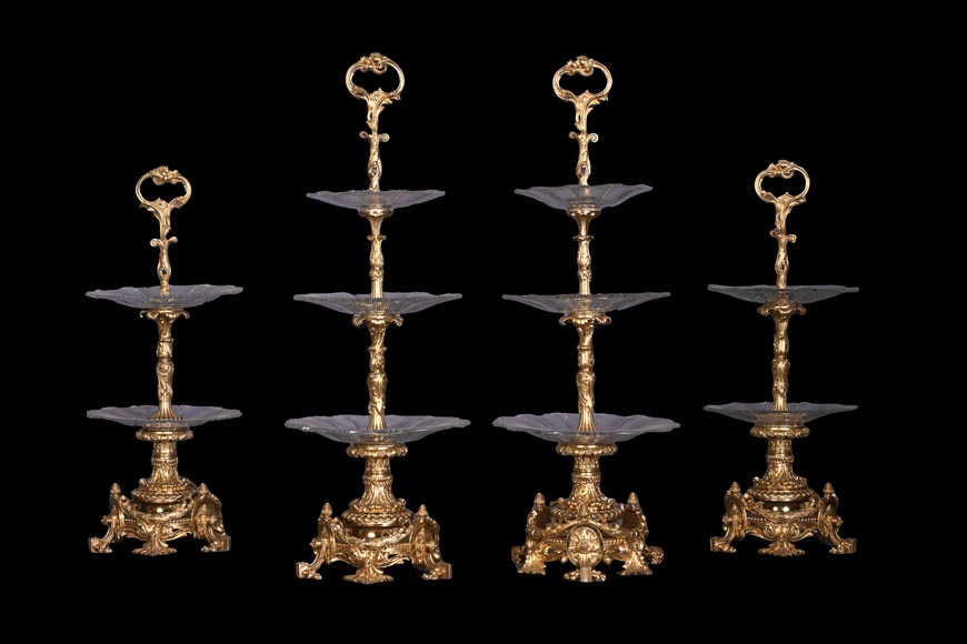 Napoleon III Style Gilt Bronze and Cut Crystal Centrepiece, circa 1850-1