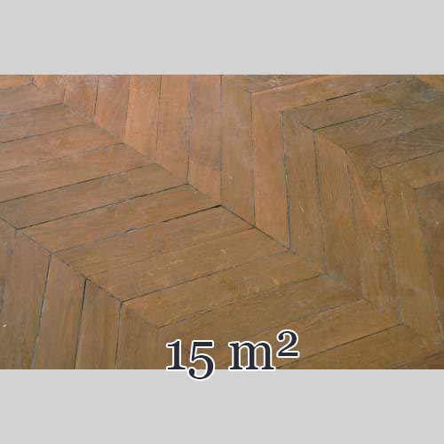 Lot of 15 m² of antique Point de Hongrie oak parquet flooring