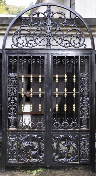Set of four modern cast iron double doors in the style of 18th century gates-0