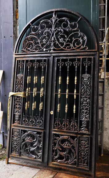 Set of four modern cast iron double doors in the style of 18th century gates-2