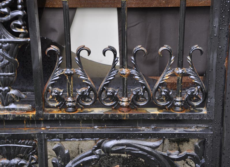 Set of four modern cast iron double doors in the style of 18th century gates-6