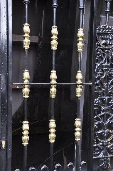 Set of four modern cast iron double doors in the style of 18th century gates-7