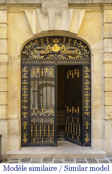 Set of four modern cast iron double doors in the style of 18th century gates-12
