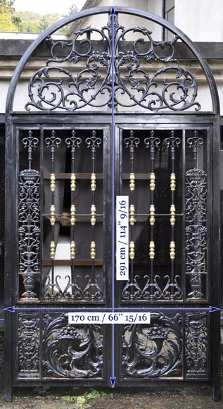 Set of four modern cast iron double doors in the style of 18th century gates-13