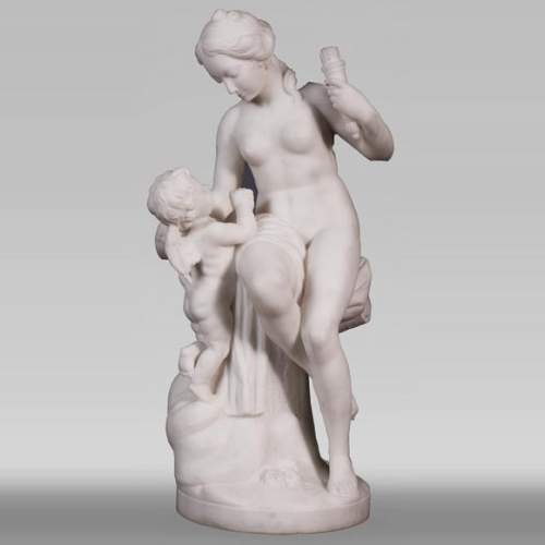 Etienne Maurice FALCONET (from) - Venus removing Cupid's quiver, in Carrara marble