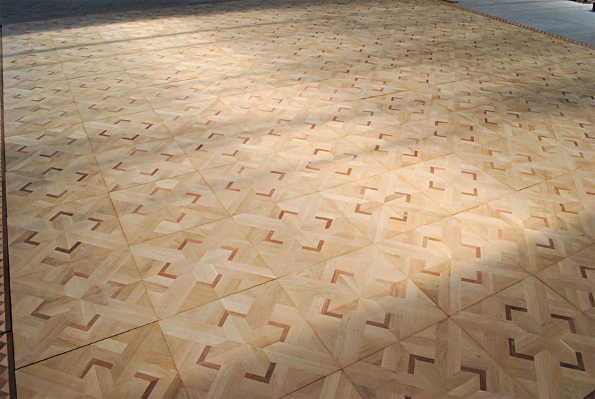 Beautiful antique oak and mahogany parquet flooring-0