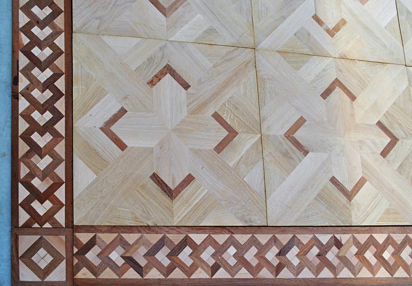 Beautiful antique oak and mahogany parquet flooring-2