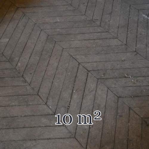 Lot of 10 m² of antique Point de Hongrie oak parquet flooring