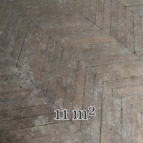 Batch of 11 m² of antique Point de Hongrie oak parquet flooring