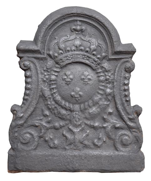 Louis XV period fireback with the coat of arms of France-0