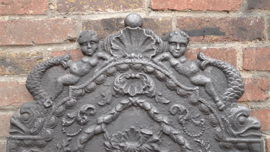  Neo-Renaissance fireback with Neptune, 19th century-2