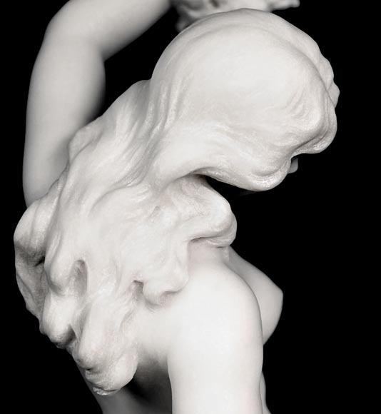 Louis-Robert Carrier-Belleuse (1848–1913), Nymph with a Goat, Carrara marble-2