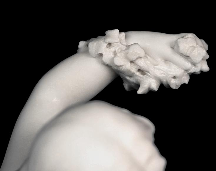 Louis-Robert Carrier-Belleuse (1848–1913), Nymph with a Goat, Carrara marble-4