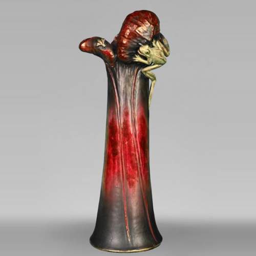 Eduard Stellmacher for Amphora, Frog Vase, circa 1900