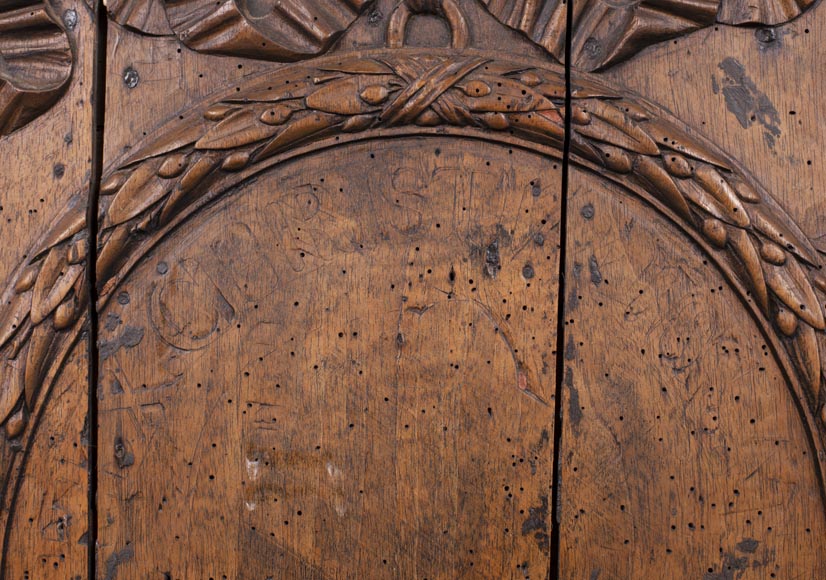 Louis XVI period walnut fireback matrix-4