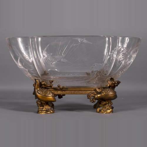 Baccarat crystal and gilt bronze bowl with Japanese decoration