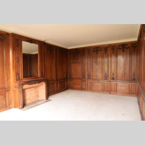 Carved oak woodwork transition style, end of the 19th century