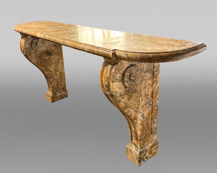 Siena Yellow marble console table with console legs-1