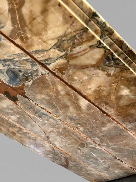 Siena Yellow marble console table with console legs-5